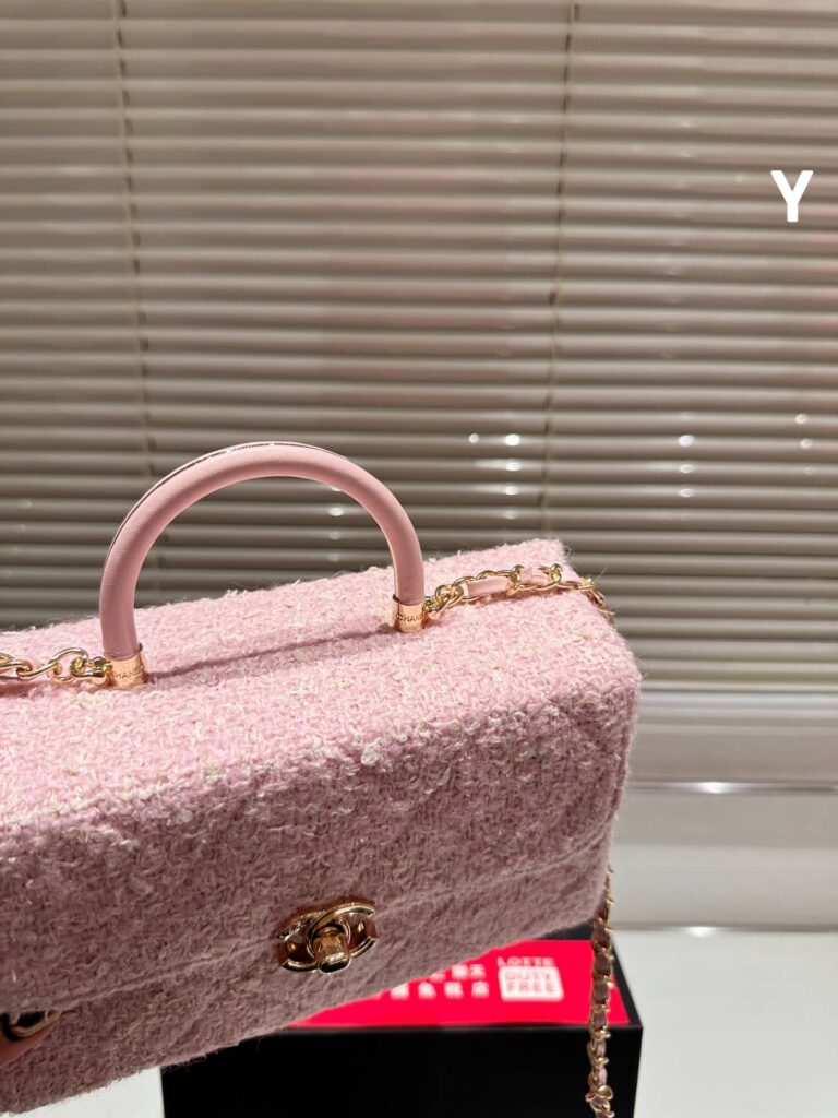 Chanel Box Bag Tweed Pink 20Cm - Image 8