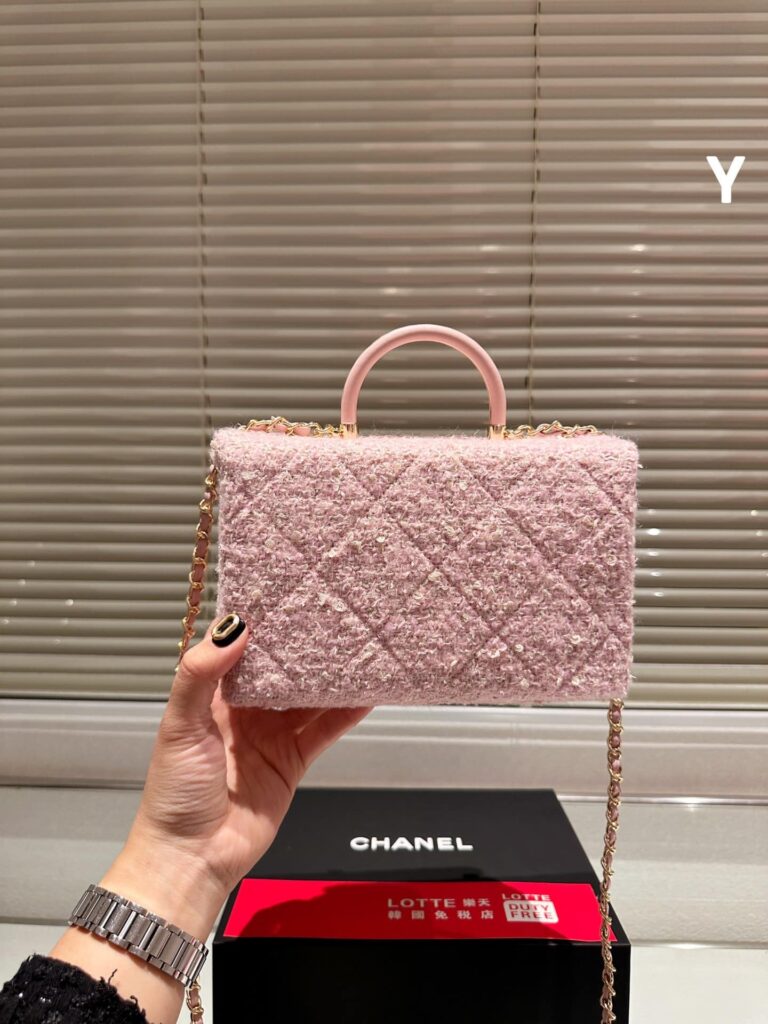 Chanel Box Bag Tweed Pink 20Cm - Image 4