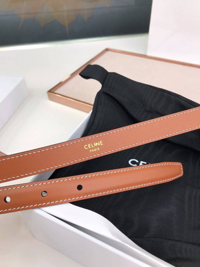 Celine Leather Belt Brown 1.8Cm - Image 2