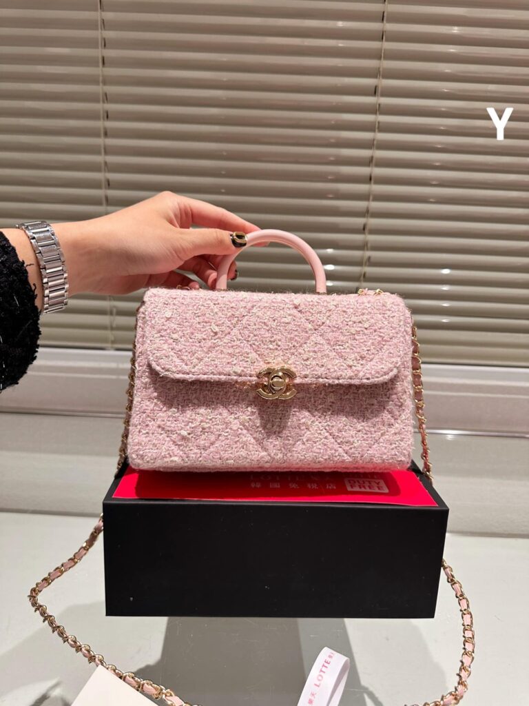 Chanel Box Bag Tweed Pink 20Cm - Image 2