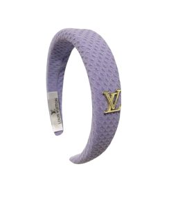 Louis Vuitton Lv Tweed Headband With Gold Logo In Purple