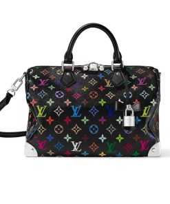 Louis Vuitton X Takashi Murakami Speedy Multicolor And Black 30Cm