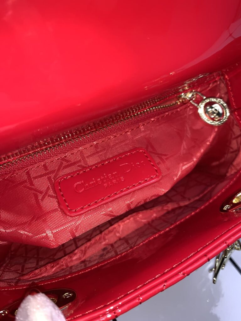 Dior Medium Lady Blush Cannage Lambskin Bag Red 20Cm - Image 9