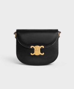 Celine Teen Besace Triomphe In Shiny Calfskin Black 110413Bf438No