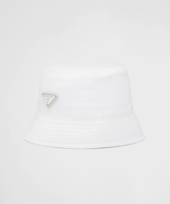 Prada Renylon Bucket Hat Sliver White