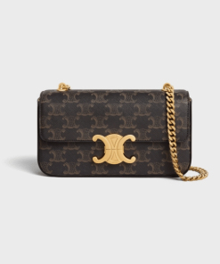 Celine Chain Shoulder Bag Triomphe In Triomphe Canvas Tan 197992Dqw04Lu