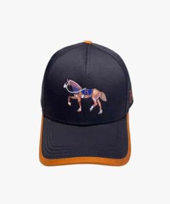 Hermes Canvas Baseball Cap Horse Hat Black