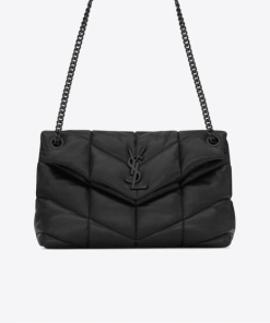 Saint Laurent Puffer Small Chain Bag In Quilted Lambskin Black Noir 5774761El081000