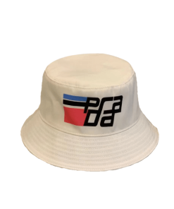Prada Multicolor Logo Bucket Hat White