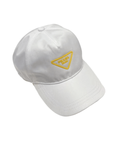 Prada Yellow Logo Baseball Cap White