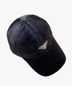 Prada Baseball Cap Sheepskin Black