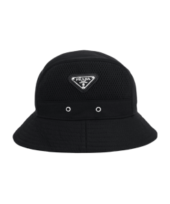 Prada Mesh Panel Bucket Hat Black
