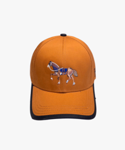 Hermes Canvas Baseball Cap Horse Hat Orange