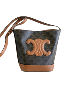 Celine Cuir Triomphe Canvas And Calfskin Celine Print Tan