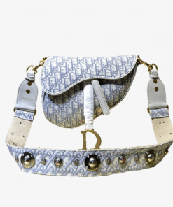Dior Saddle Baggray Oblique Embroidery Blue