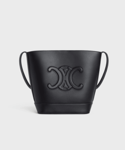 Celine Bucket Cuir Triomphe In Smooth Calfskin Black 198243Du338No