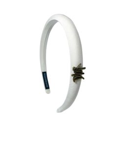 Dior Small Dior Headband With Gold Hardware In White