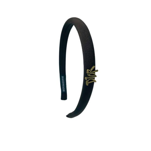 Dior Small Dior Headband With Gold Hardware In Black