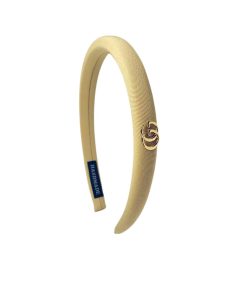 Gucci Small Gg Headband With Gold Hardware In Yellow