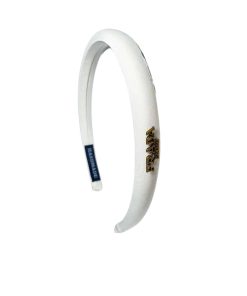 Prada Small Prada Milano Headband With Gold Hardware In White