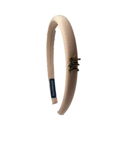Dior Small Dior Headband With Gold Hardware In Beige