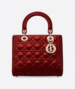 Dior Medium Lady Cherry Red Patent Cannage M0565Owcb_M323 24Cm