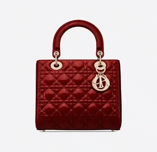 Dior Medium Lady Cherry Red Patent Cannage M0565Owcb_M323 24Cm