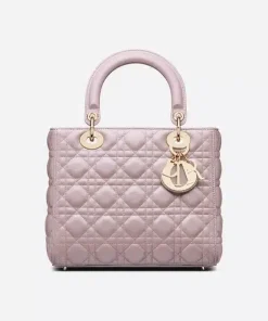 Dior Medium Lady Light Pink Cannage M0565Obdu_M15P 24Cm