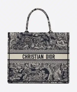 Dior Large Book Tote Blue Toile De Jouy Reverse Embroidery M1286Zrgo_M928