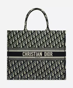 Dior Large Book Tote  Blue Dior Oblique Embroidery 42Cm M1286Zriw M928