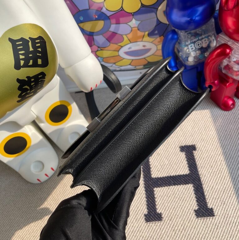 Hermes Constance Epsom Ck89 Black Silver Hardware 18Cm - Image 3