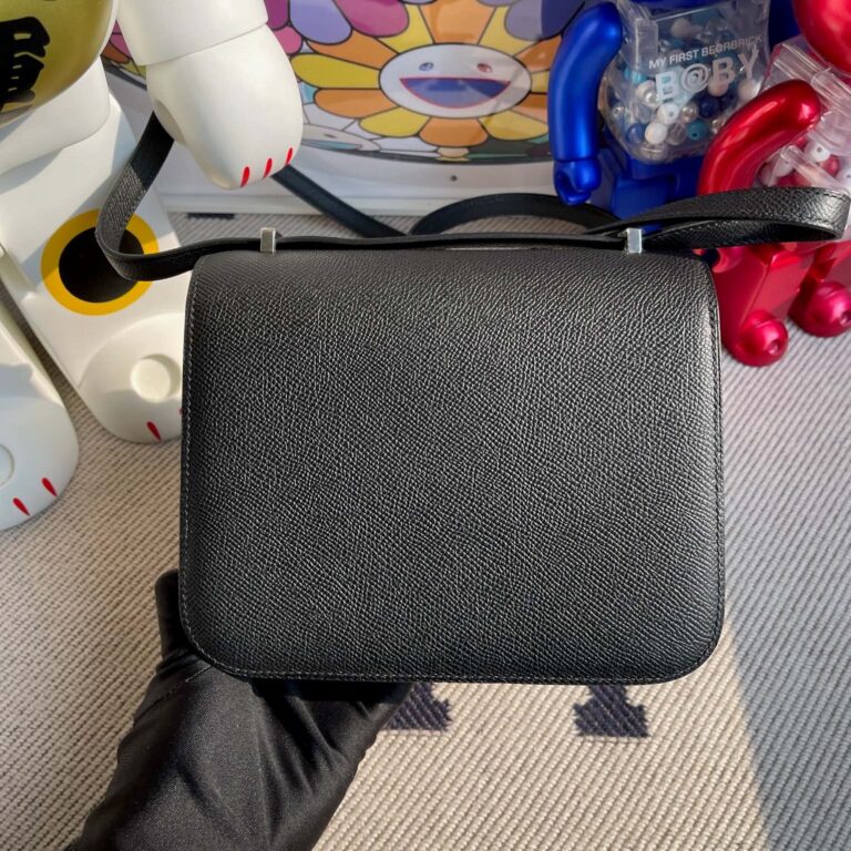 Hermes Constance Epsom Ck89 Black Silver Hardware 18Cm - Image 4