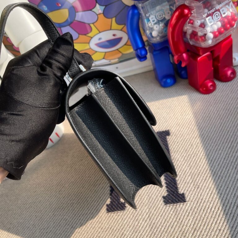 Hermes Constance Epsom Ck89 Black Silver Hardware 18Cm - Image 5