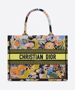 Dior Medium Book Tote Black Multicolor Dior Zodiac Fantastico Embroidery 36Cm M1296Zrza M911