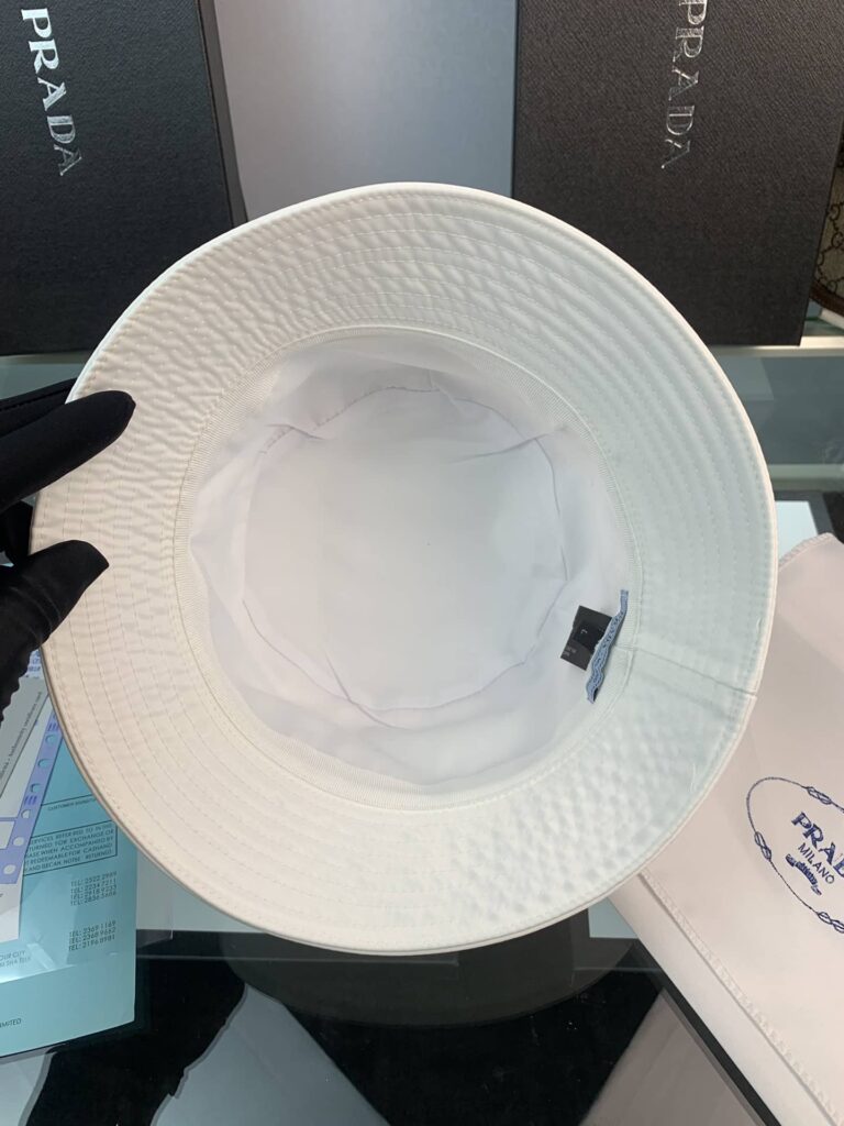 Prada Renylon Bucket Hat Sliver White - Image 6
