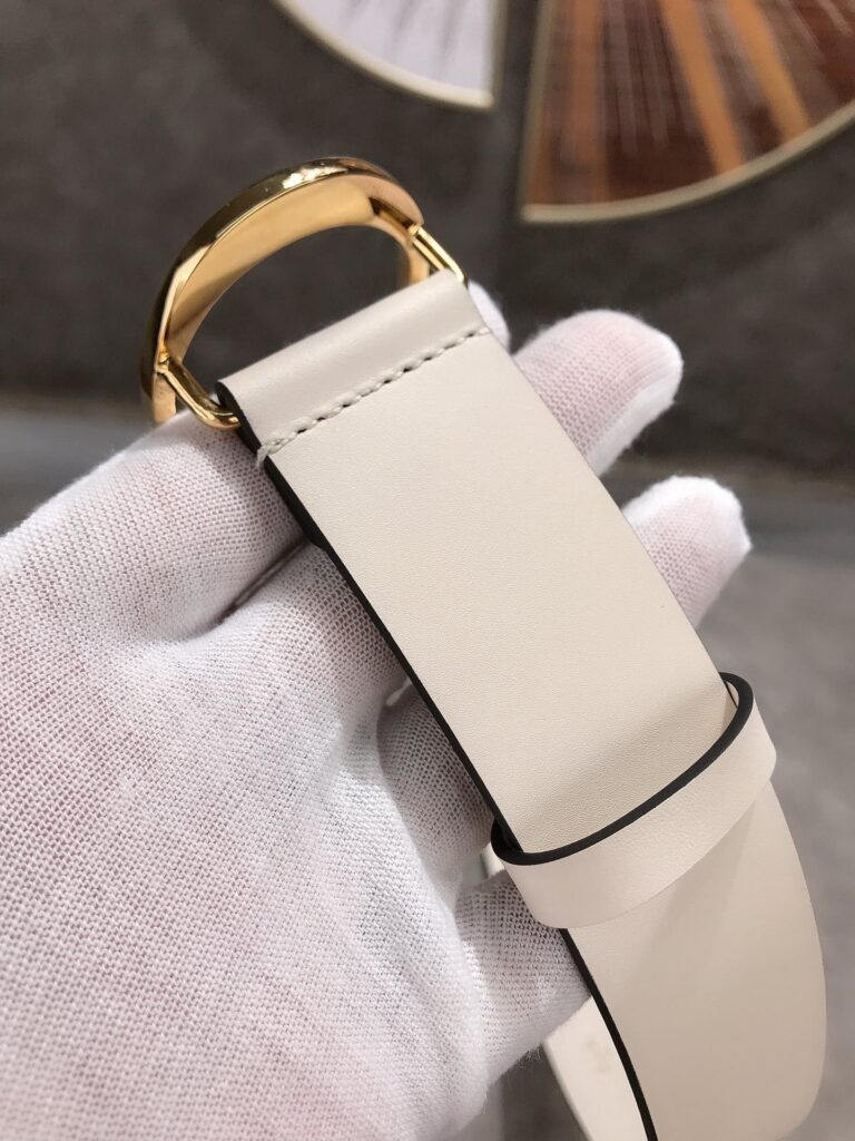 Dior 30 Montaigne Leather Belt White 3.5Cm - Image 4
