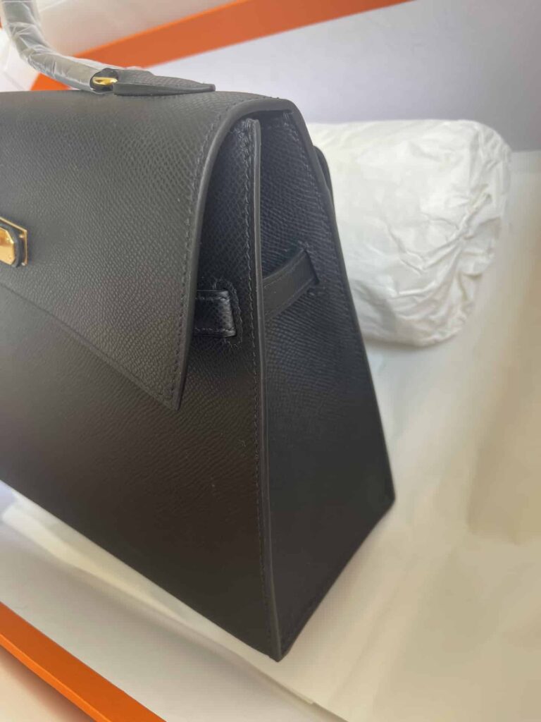 Hermes Kelly Sellier En Desordre Epsom Gold-Toned Hardware Black 25Cm - Image 9