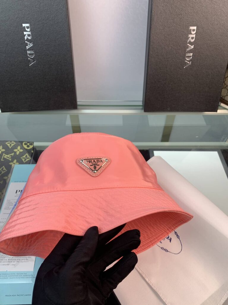 Prada Renylon Bucket Hat Sliver Pink - Image 2