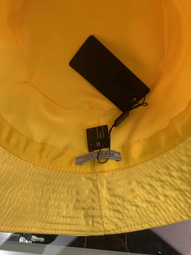 Prada Renylon Bucket Hat Sliver Yellow - Image 2