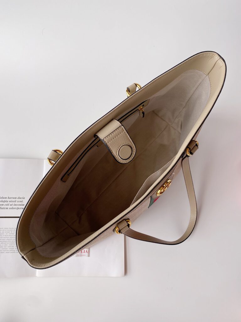 Gucci Ophidia Medium Tote With Web Beige 631685 Uulag 9682 - Image 7