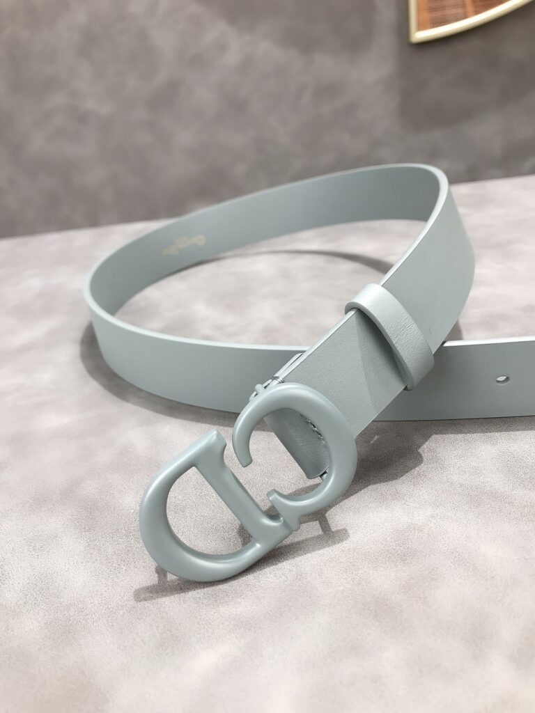 Dior 30 Montaigne Leather Belt Grey 2Cm - Image 4