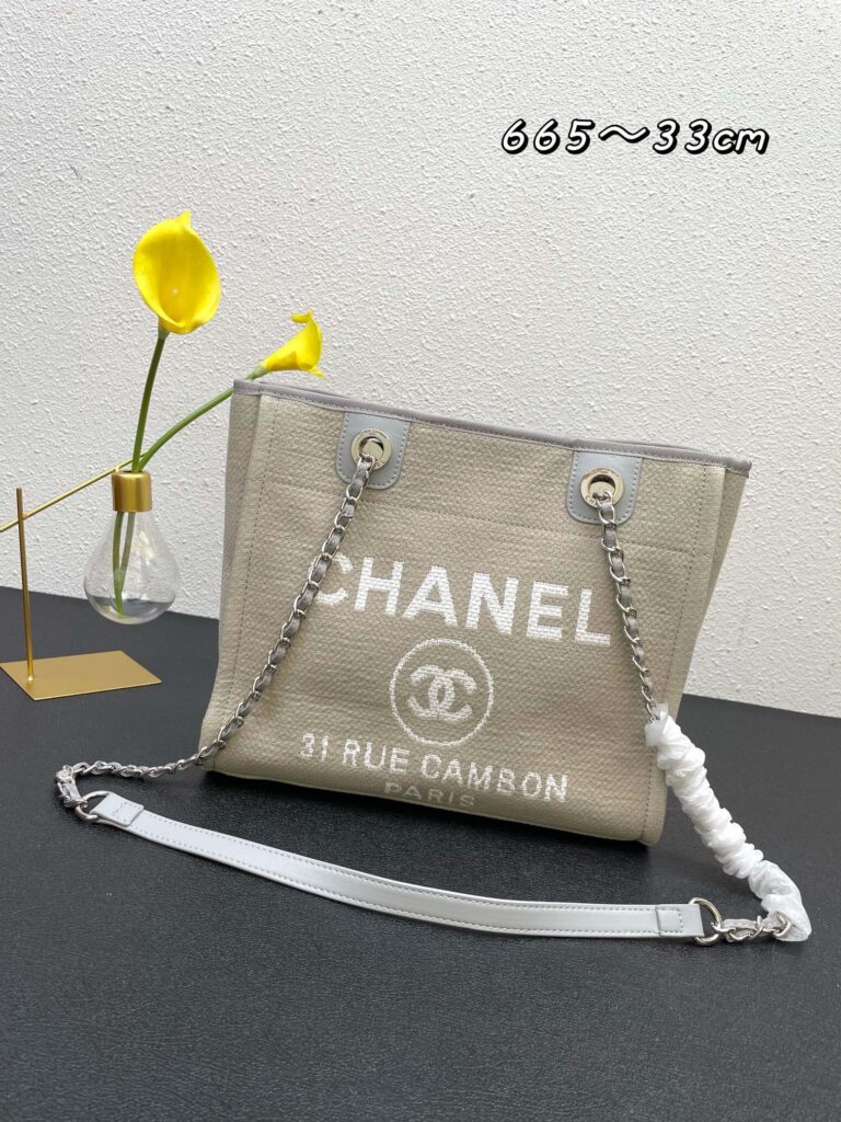 Chanel Deauville Shopping Canvas Tote Bag 33Cm A67001 - Image 9