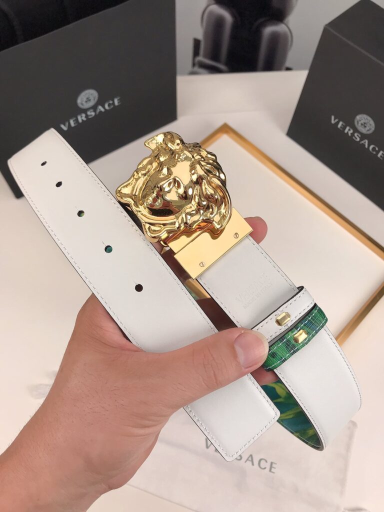 Versace La Medusa Leather Green Gold Metal 4Cm - Image 6