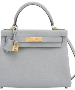 Hermes Kelly Sellier Rouge Epsom Gold Hardware 25Cm