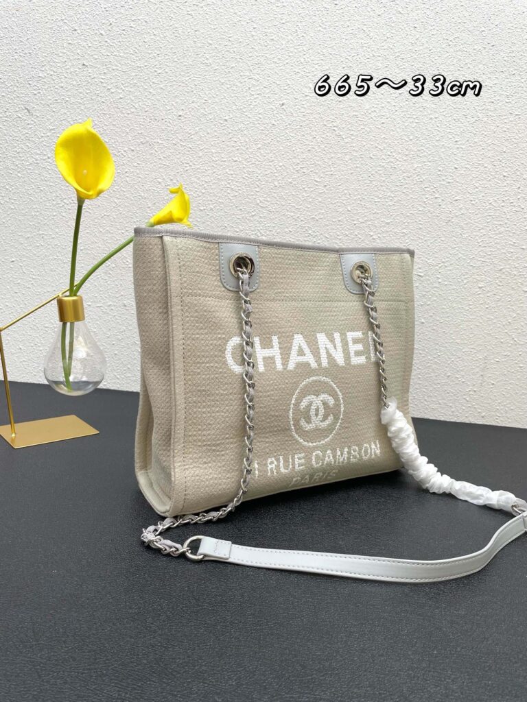 Chanel Deauville Shopping Canvas Tote Bag 33Cm A67001 - Image 8