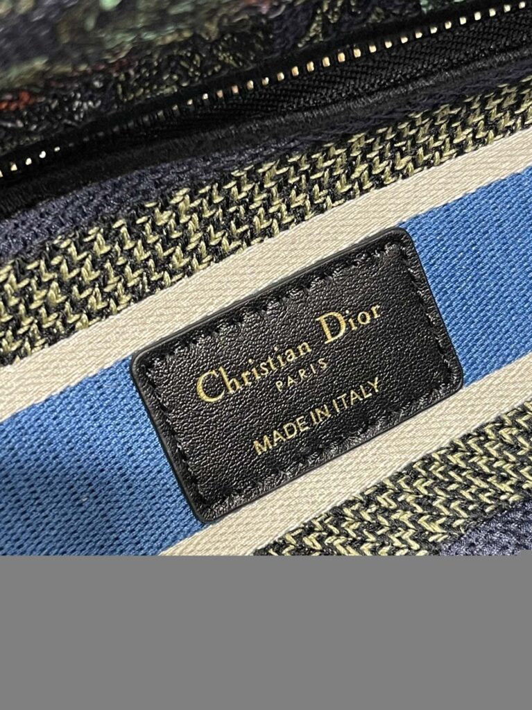 Dior Medium Lady D-Lite Blue Multicolor D-Constellation Embroidery M0565Oruv_M928 24Cm - Image 8