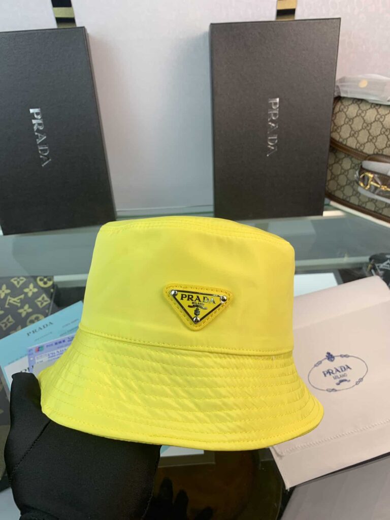 Prada Renylon Bucket Hat Sliver Yellow - Image 5