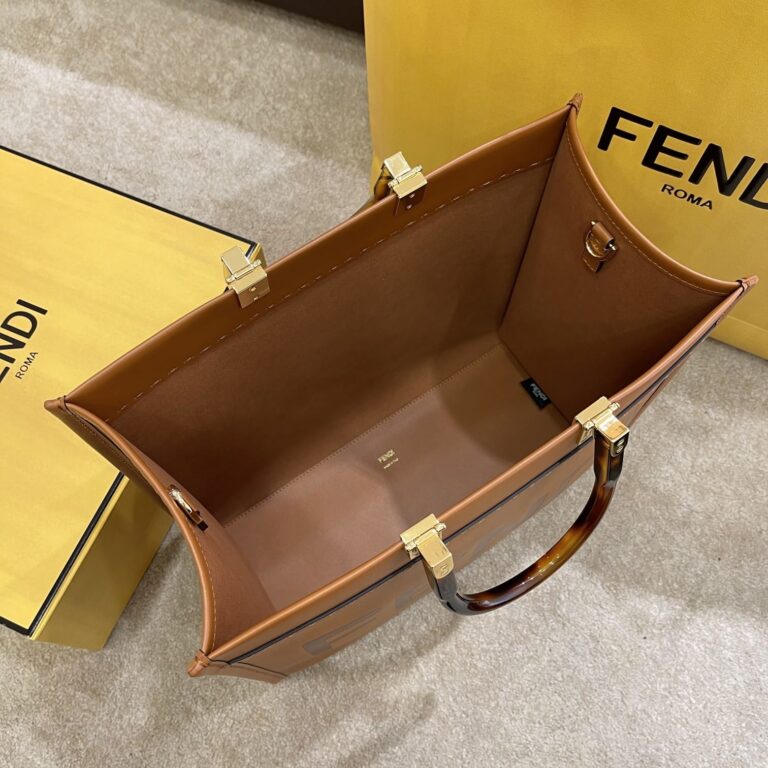 Fendi Sunshine Medium Brown Leather Shopper 35Cm 8Bh386Abvlf0Pwz - Image 5