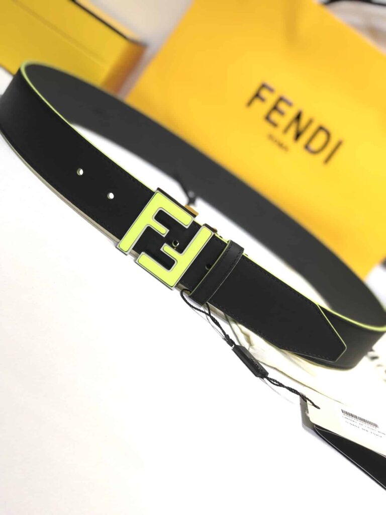 Fendi Ff Leather Betl Neon Green 40Mm - Image 6