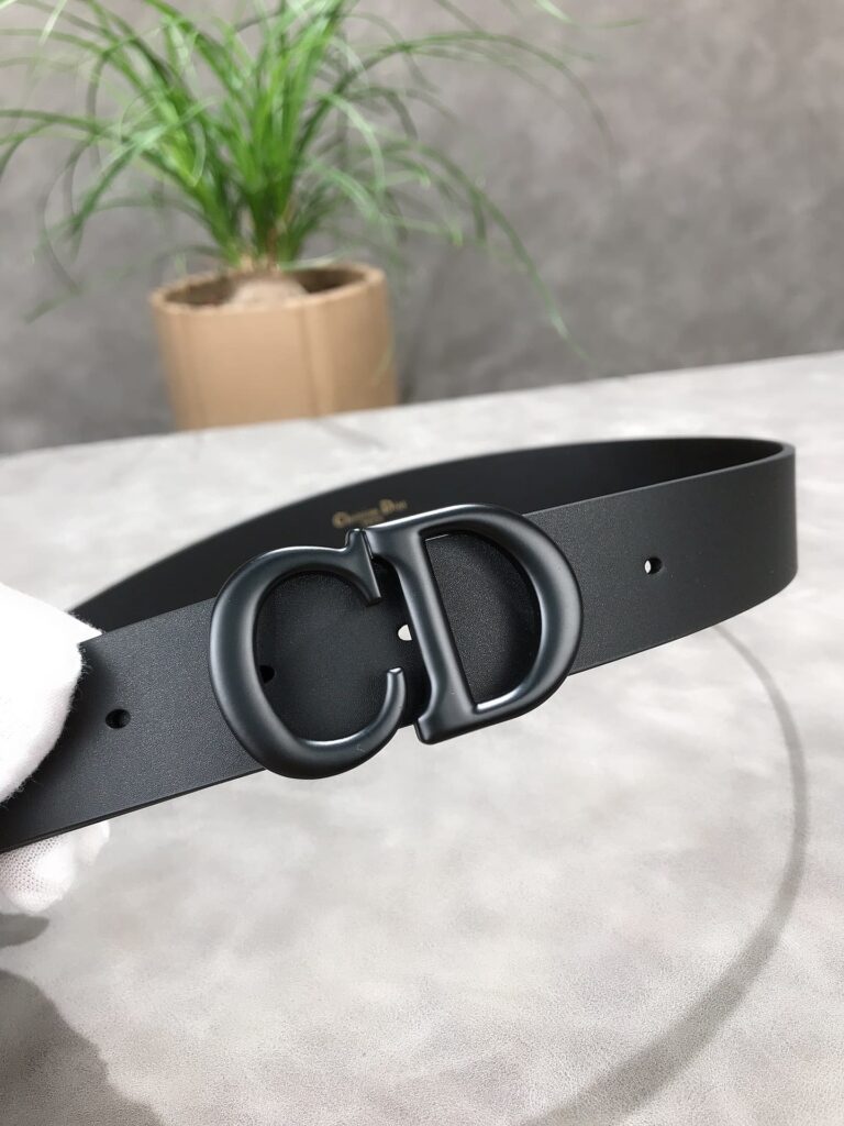 Dior 30 Montaigne Leather Belt Black 2Cm - Image 3